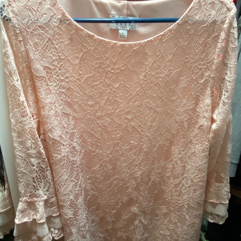 Lace blouse with Flowey sleeves great for spring.